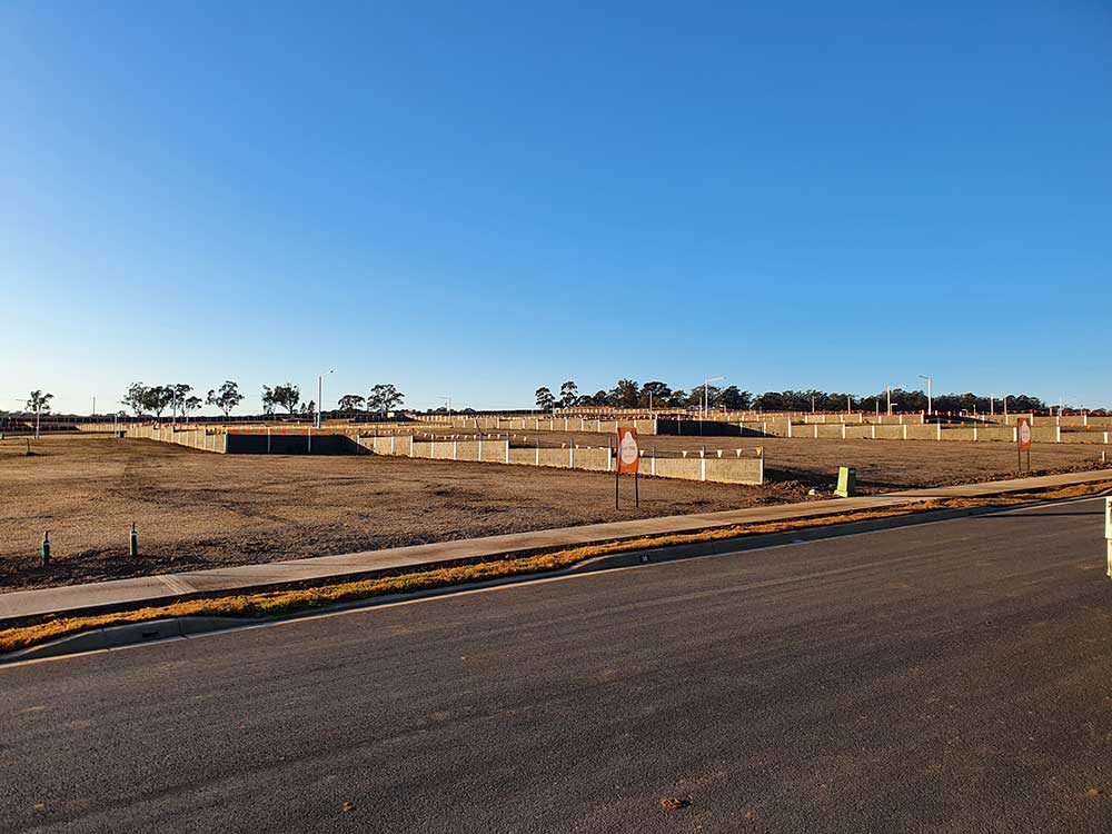 Figtree Hill Stage 1 — concrete panel retaining walls by Urbanscapes