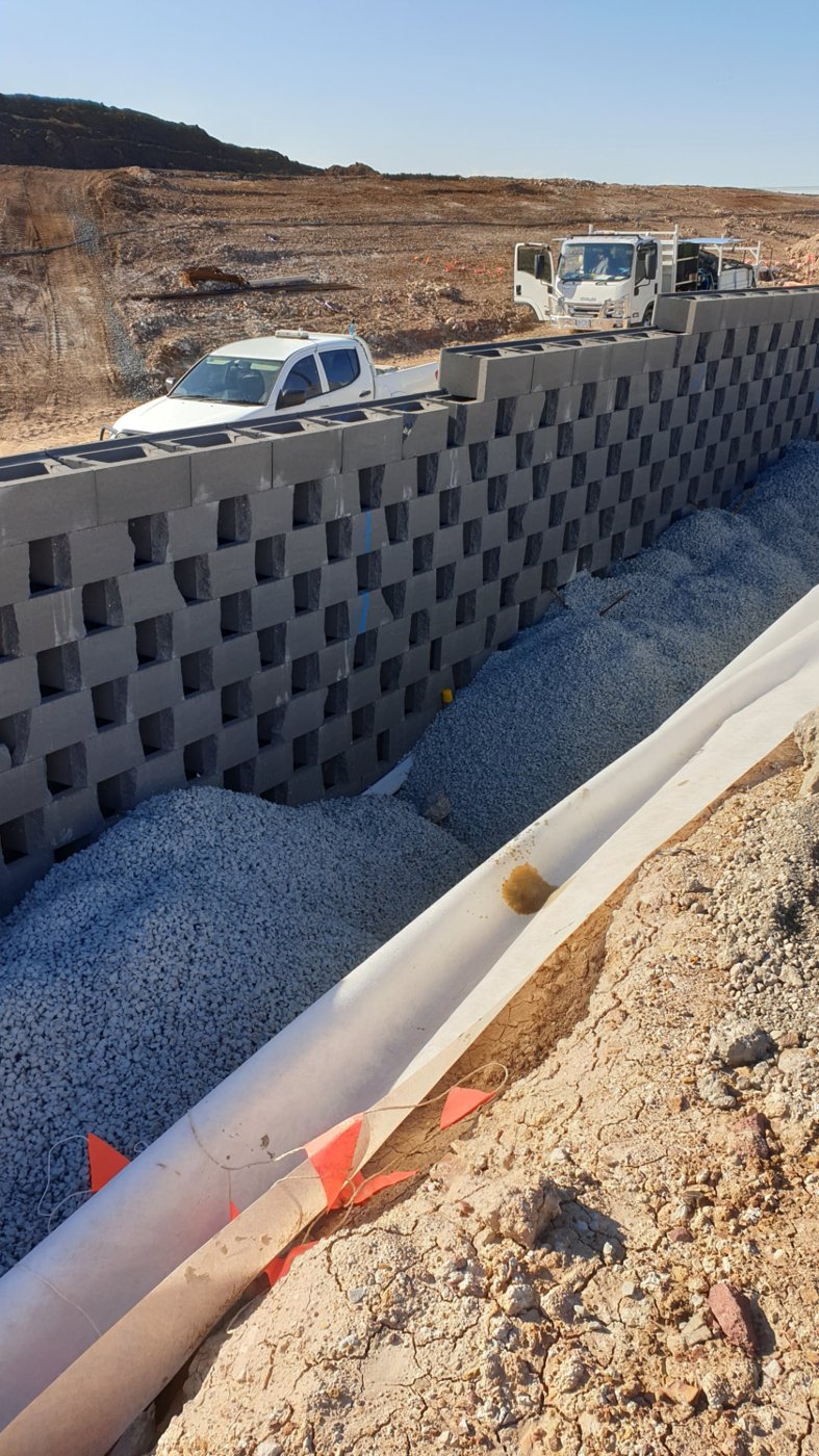 No-Fines Gravity Walls installed by Urbanscapes