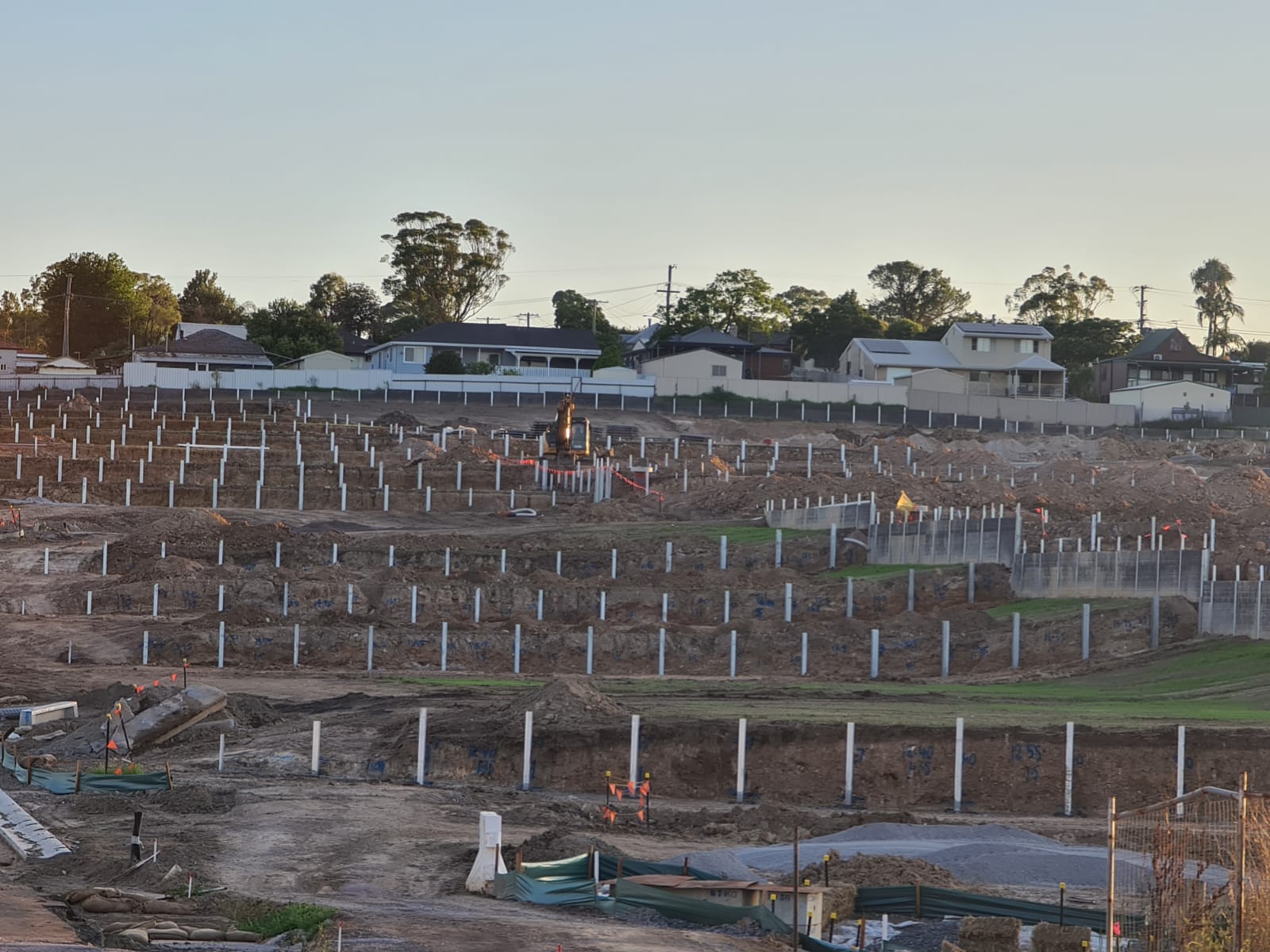 Concrete panel retaining wall by Urbanscapes on site