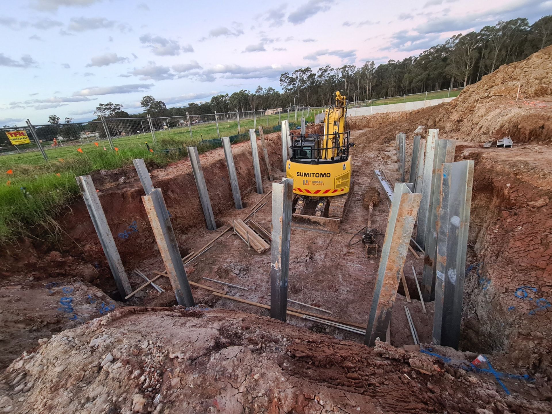 Urbanscapes retaining wall project on site