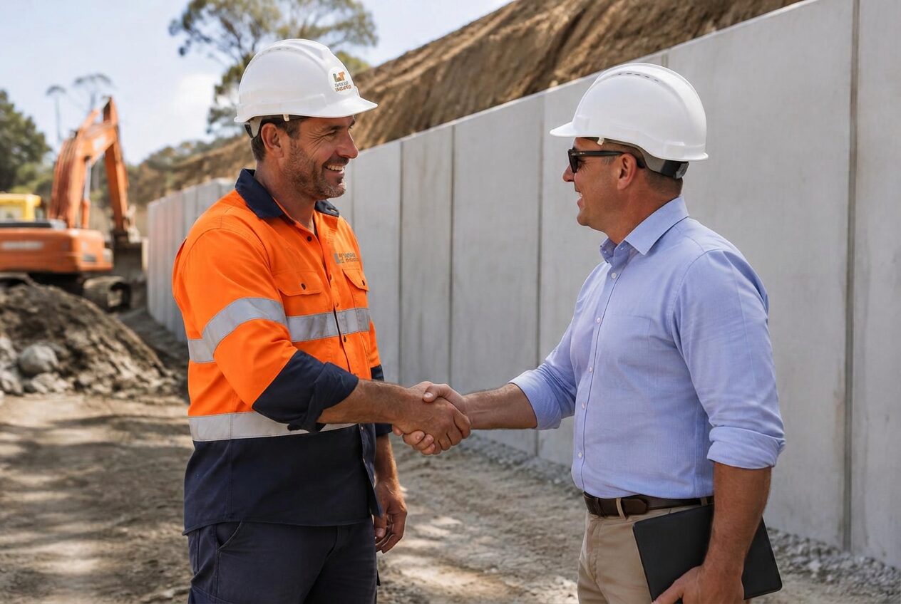 Urbanscapes site supervisor meeting a client on site (illustrative)